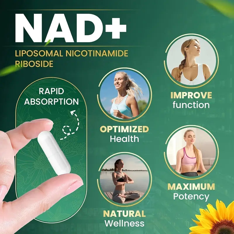 Reus Research NR900-NAD+Supplement for Skin Aging Support, Energy, and Focus - 80 Count - Vitamin Healthcare Fitness NMN Supplement Alternative - Liposomal NAD w/Resveratrol - High Purity NAD Supplement for Anti-Aging, Energy, Focus