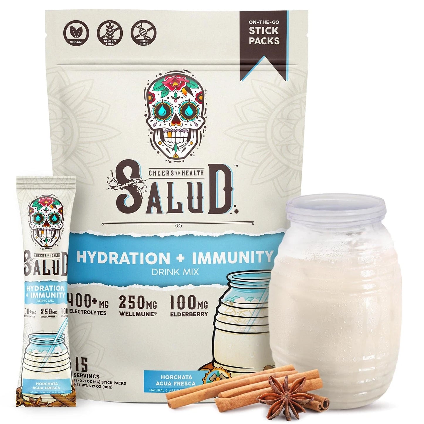 Salud 2-in-1 Hydration Packets + Immunity 0.21 Ounce (Pack of 15)