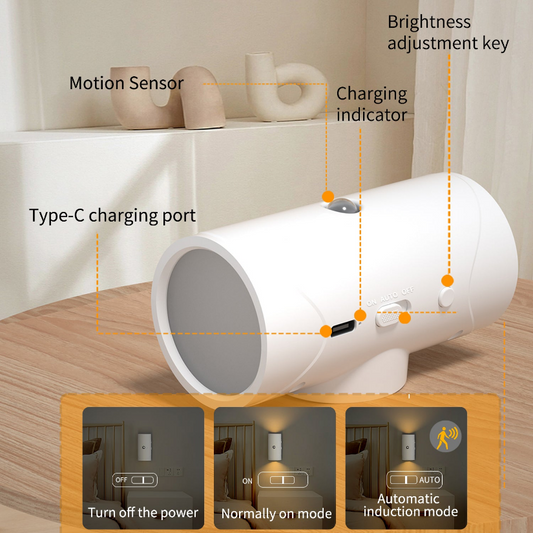 LED Wireless Wall Sconce with 7 Colors Changing, Motion Sensor Light Indoor,  Operated Wall Sconces for Bedroom Bedside Hallway Courtyard Doorway (White)