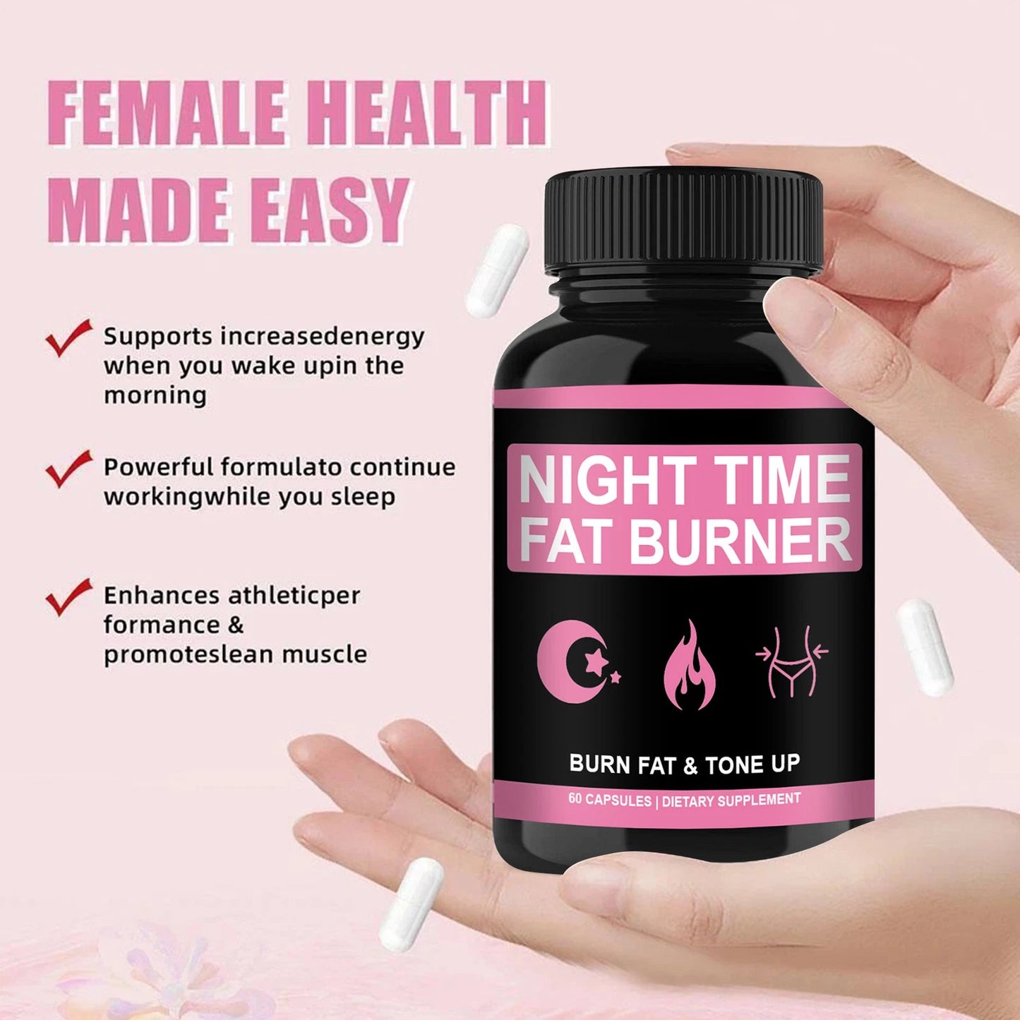 Night Formula Fat Burner Health and Wellness Night Capsules for Women Premium Support Supplement 1pcs
