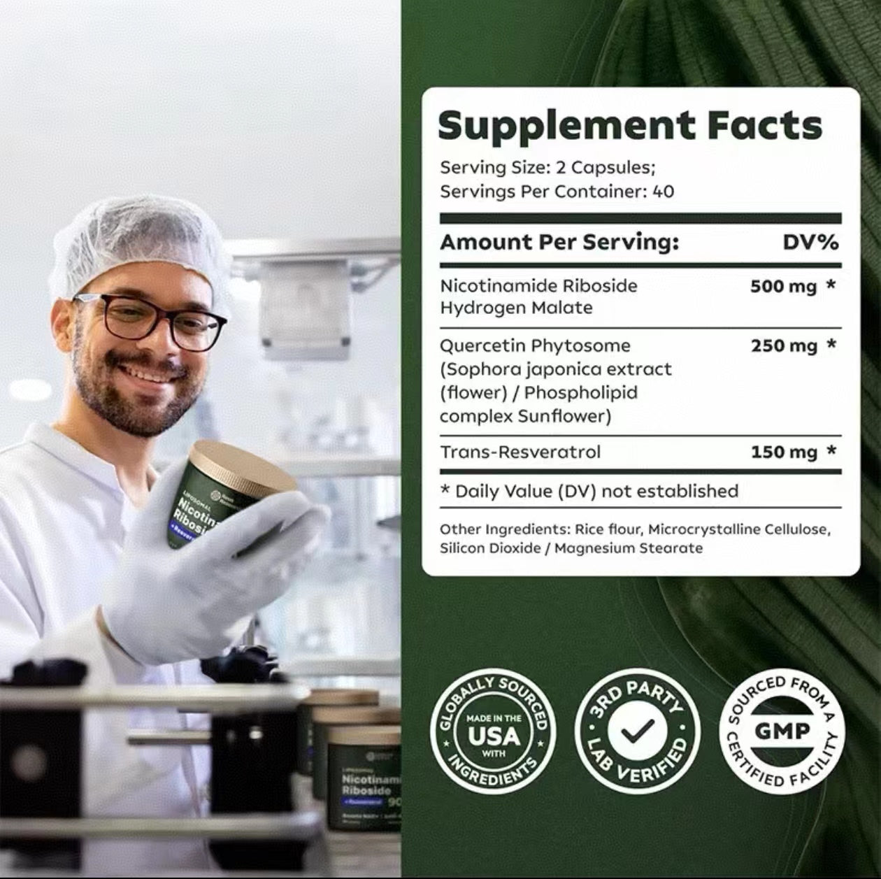 Reus Research NR900-NAD+Supplement for Skin Aging Support, Energy, and Focus - 80 Count - Vitamin Healthcare Fitness  NMN Supplement Alternative - Liposomal NAD w/Resveratrol - High Purity NAD Supplement for Anti-Aging, Energy, Focus