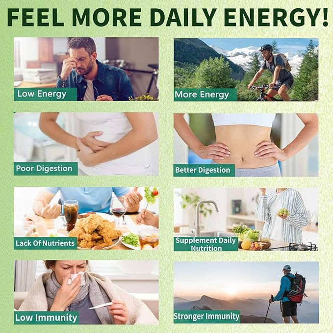 Greens Gummies - Organic Chlorella and Spirulina, Digestive & Gut Health, Formulated with 60+ Ingredients, Multi-Vitamins & Minerals, Daily Gummies, 224 Gummies Bear