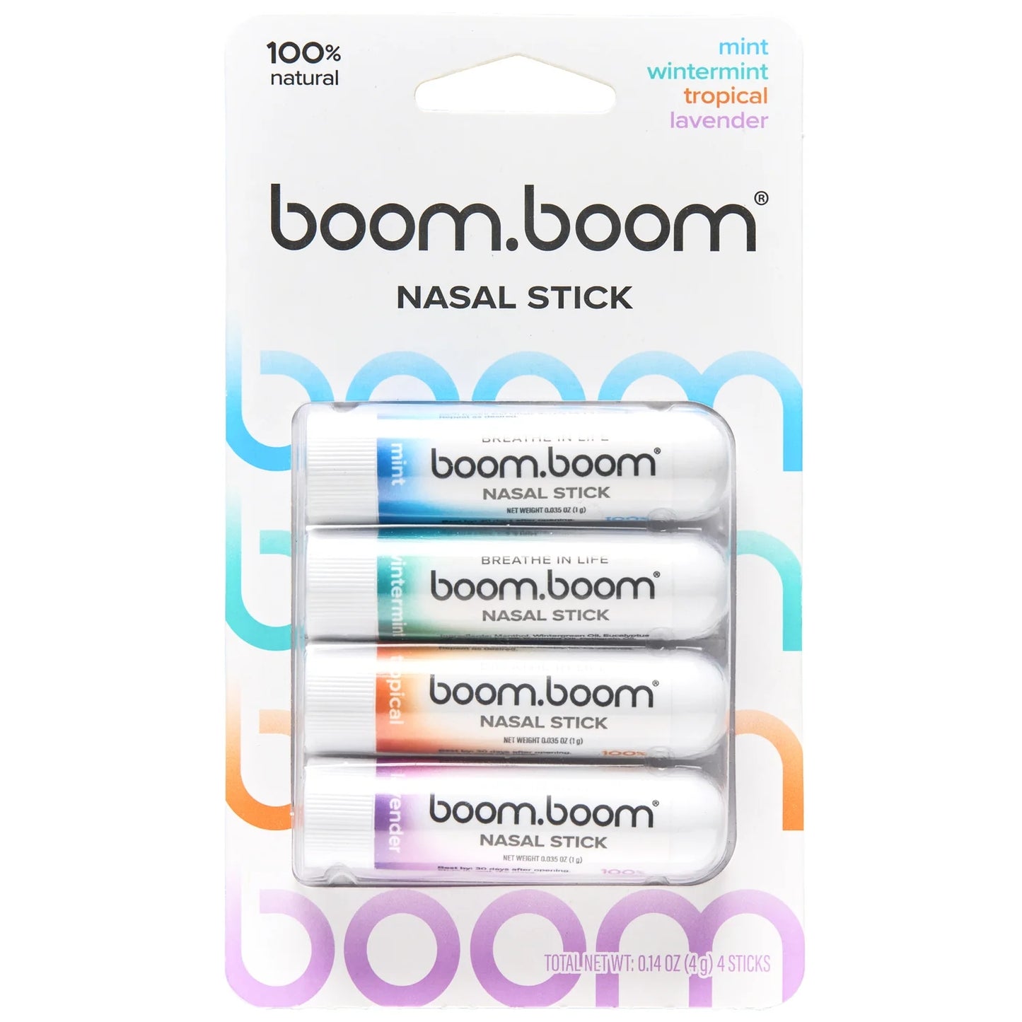 BoomBoom Nasal Stick | Vapor Flow Technology | Cool Refreshing Sensation | Natural Mood Boost | Simple Ingredients | Essential Oils + Menthol Inhaler (Spearmint)
